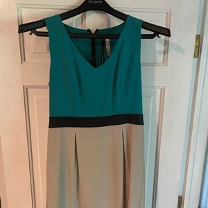 Cocktail dress with leather details